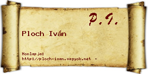 Ploch Iván névjegykártya